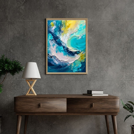 Abstract Ocean Art - Blue Wave Energy Digital Download