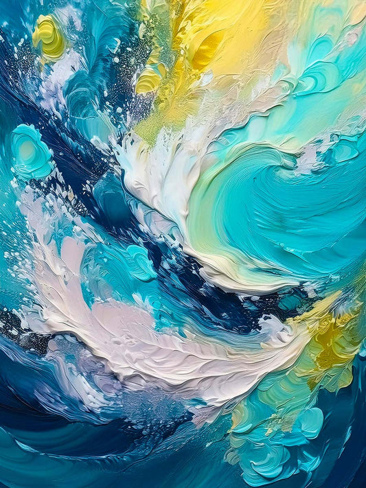 Abstract Ocean Art - Blue Wave Energy Digital Download